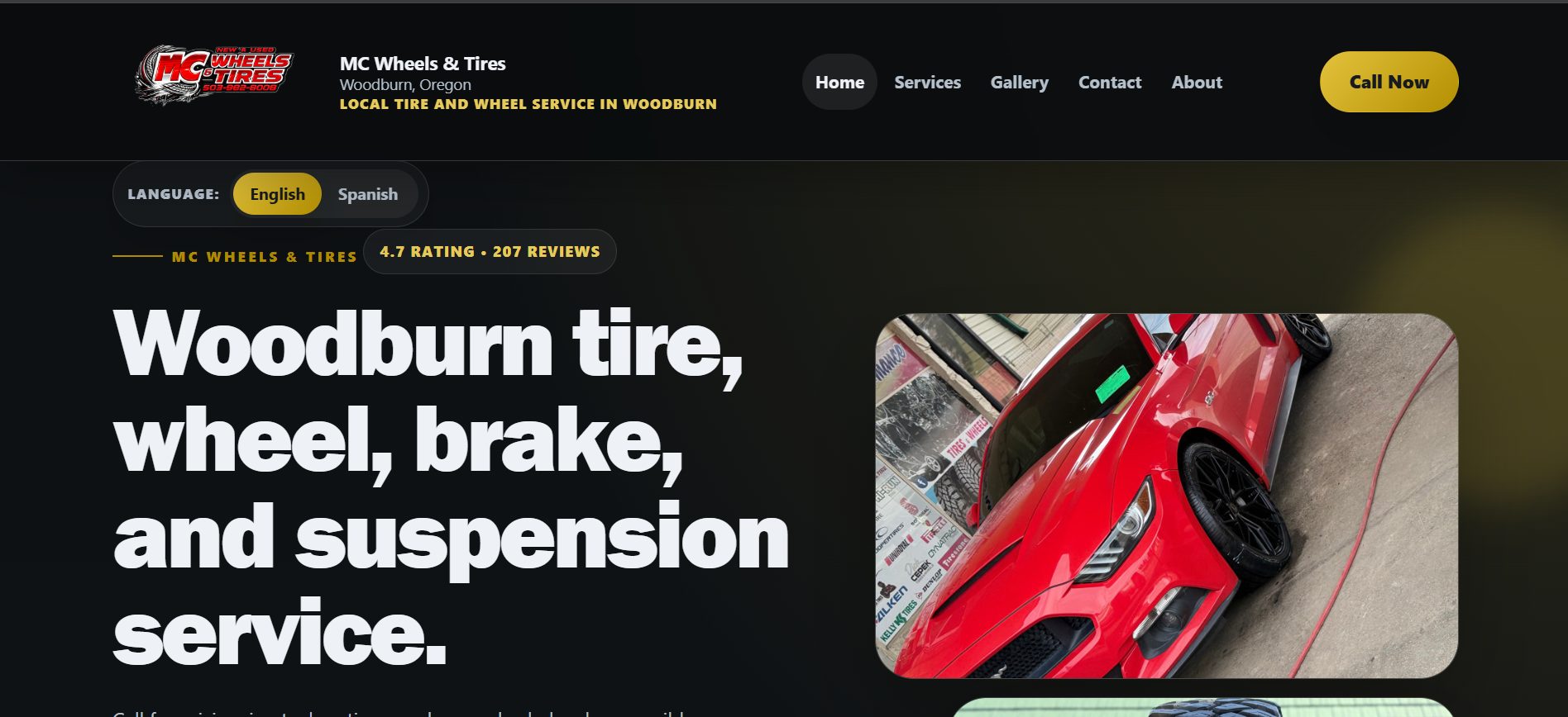 MC Wheels & Tires website preview